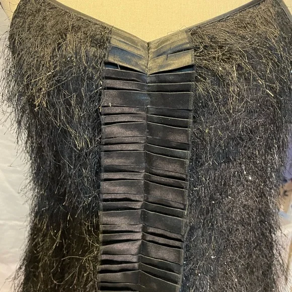 BCBG Max Azria black fluffy top-Party Ready! - Picture 2 of 6